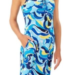 Tommy Bahama Swim Dress SPF SMALL Blue and Yellow Patterned Dress NEW